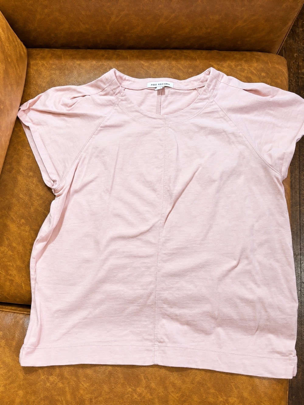 Free Assembly Blush Pink Tee Short Sleeve Crew Neck Soft Cotton Size Small